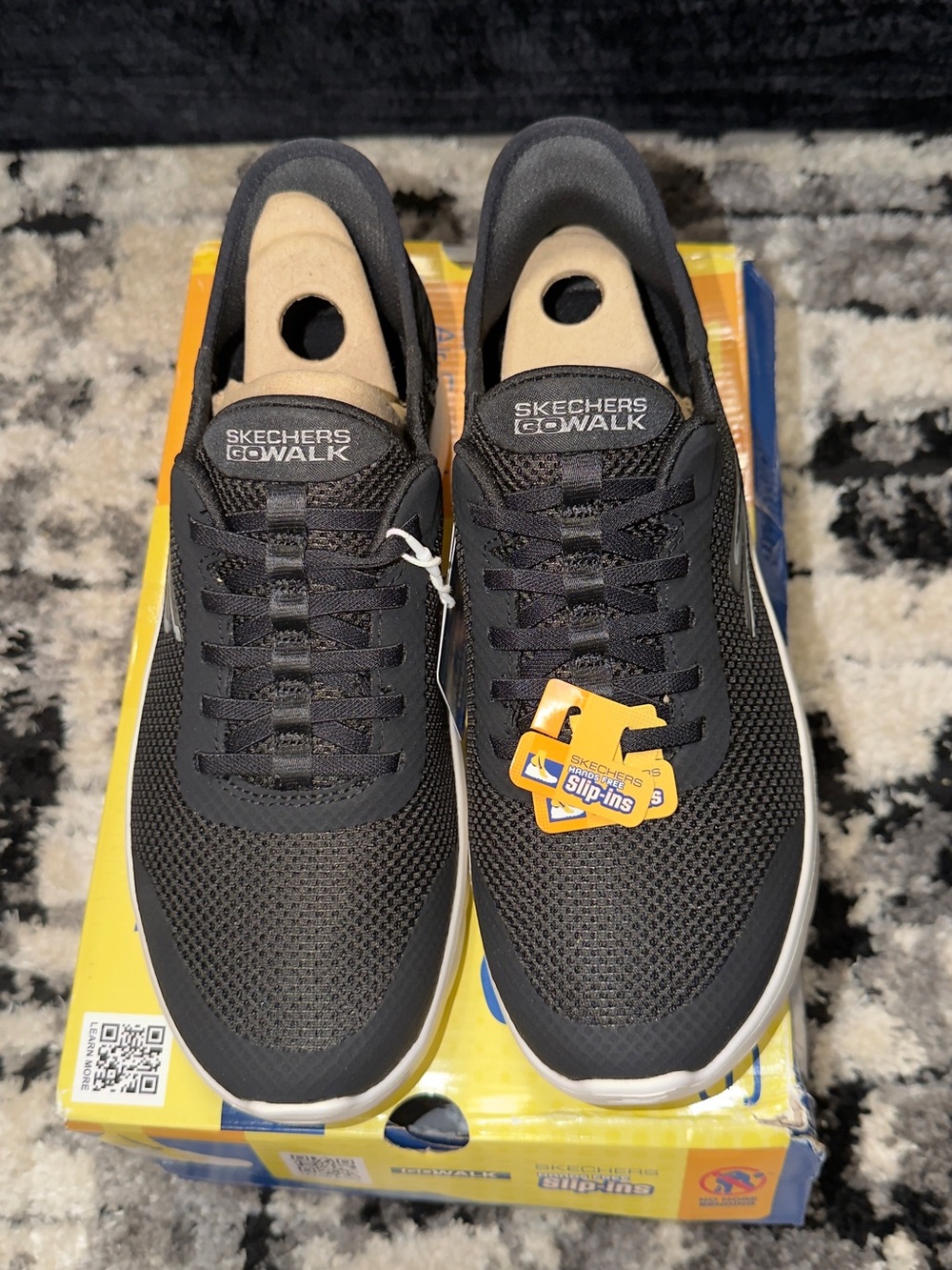 Skechers GOwalk Women's Black Mesh Slip-On Sneakers